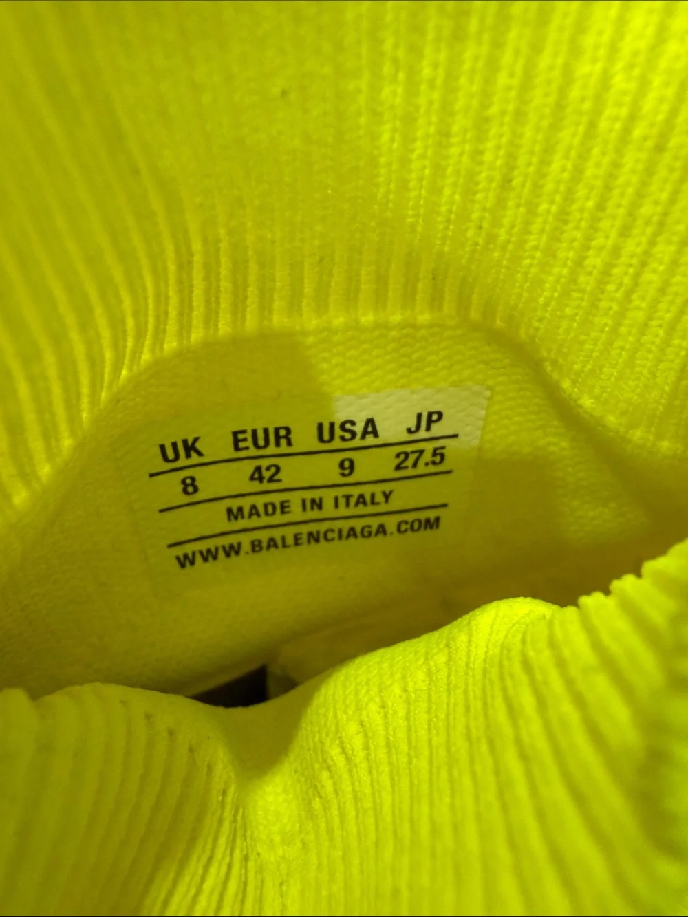 Balenciaga Men’s Neon Yellow Sock Sneakers